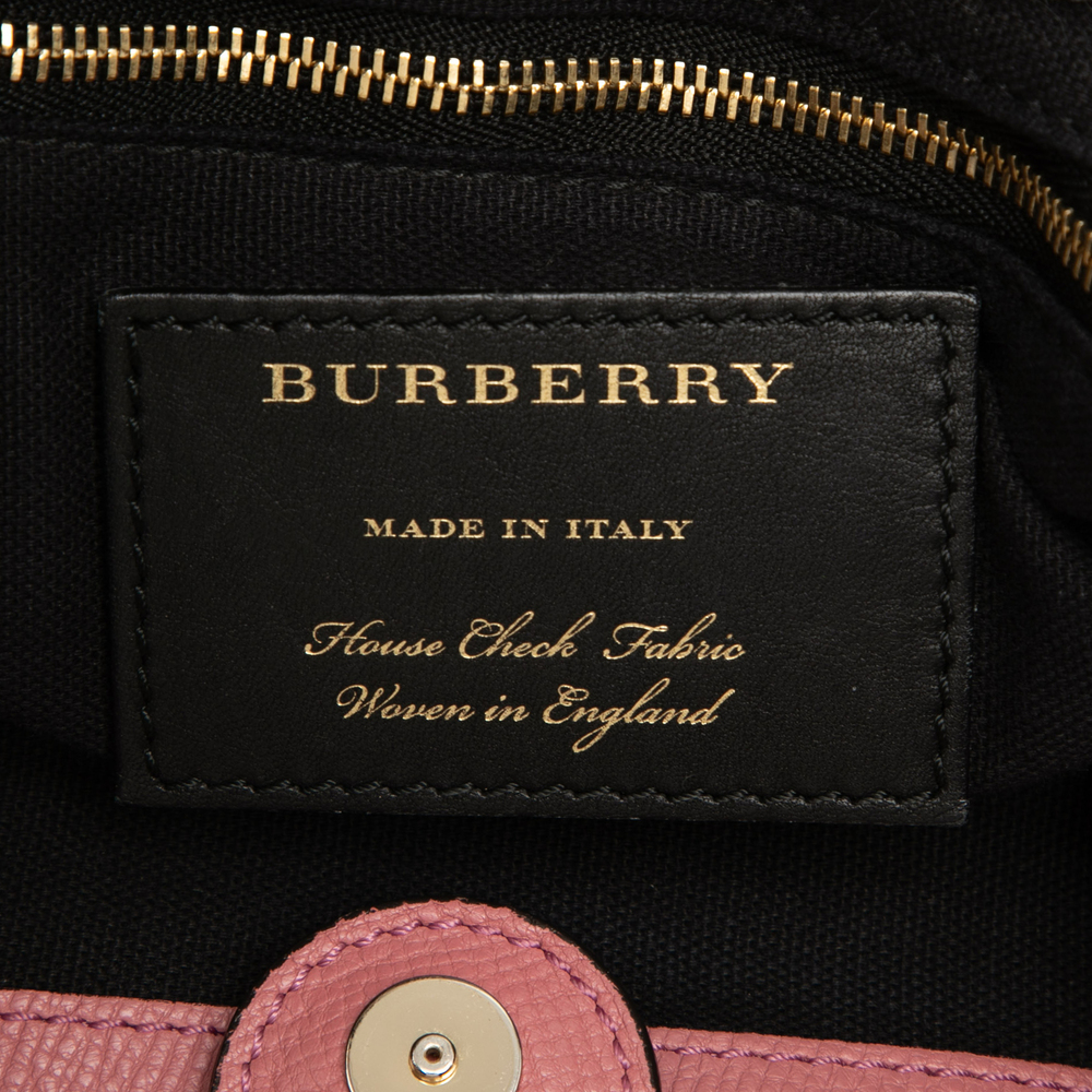 Pre-Loved Burberry Small Leather and House Check Canvas Canterbury Tote - Picture 5 of 7